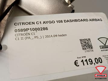 Citroen C1 Aygo 108 Passagiers Dashboard Airbag 0589p1000286, Auto-onderdelen, Ophalen, Gebruikt, Citroën