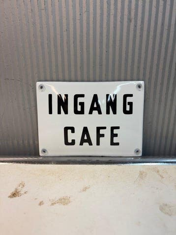 Ingang Café – Emaille Horecabord – Klassieke Nederlandse