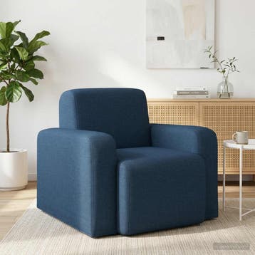 vidaXL Fauteuil Blauw Stof, Huis en Inrichting, Fauteuils, Verzenden, Nieuw
