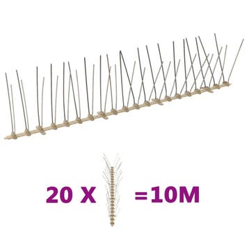 vidaXL Vogel- en duivenpinnen met 4 rijen 20 st 10 m, Verzenden, Nieuw