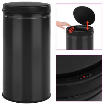 vidaXL Prullenbak met automatische sensor 60 L koolstofstaal, Verzenden, Nieuw