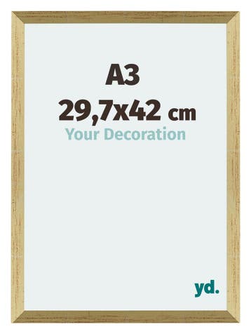 Fotolijst A3 - 29,7x42 cm - Goud Glans - MDF - Mura, Verzenden, Nieuw
