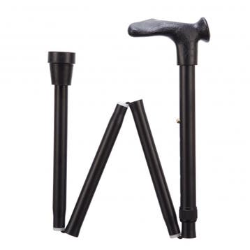 Opvouwbare wandelstok comfortgrip - zwart links - 84-94 cm, Ophalen of Verzenden, Nieuw