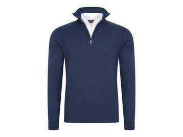 Veiling - Cappuccino Italia Mock Zip Pullover Navy - XL, Kleding | Heren, Nieuw