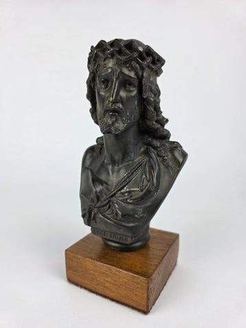 sculptuur, Ecce Homo - 19 cm - Metaal, Hout, Antiek en Kunst