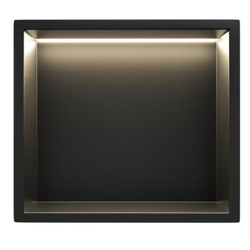 Mat Zwart RVS Inbouwnis 30x30x7cm met LED verlichting, Verzenden, Nieuw