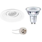 GU10 Inbouwspot Set - Mat Wit - Inbouw Rond - Verdiept -, Metaal of Aluminium, Nieuw, Ophalen of Verzenden, Led