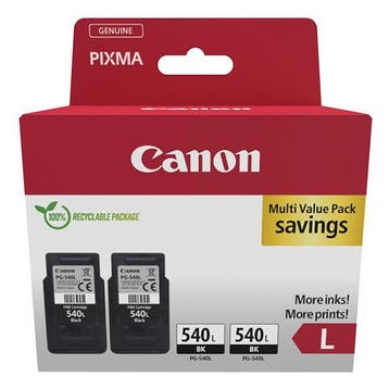 Canon PG-540L dubbelpak zwart Inktcartridge (origineel), Verzenden, Nieuw, Canon