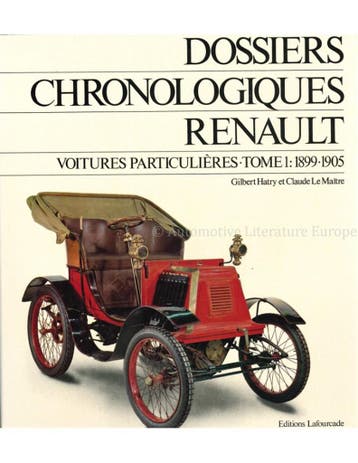 DOSSIERS CHRONOLOGIQUES RENAULT, VOITURES PARTICULIÈRES,, Nieuw, Renault, Author