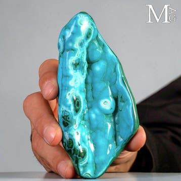 Speciale botrioïdaal chrysocolla - Landschap van levendige