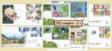 Nederland 2022 - Complete jaargang Eerste Dag Enveloppen (23, Postzegels en Munten, Gestempeld