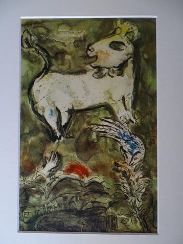 Marc Chagall (1887-1995) - The donkey is floating in the sky