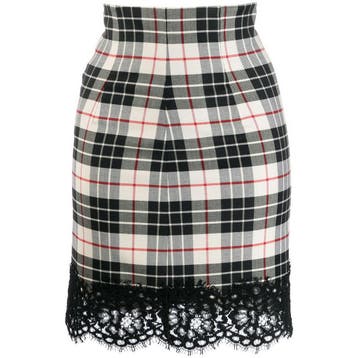 Twinset • korte geruite wollen rok • L (IT46), Twinset, Verzenden, Zwart, Maat 42/44 (L)