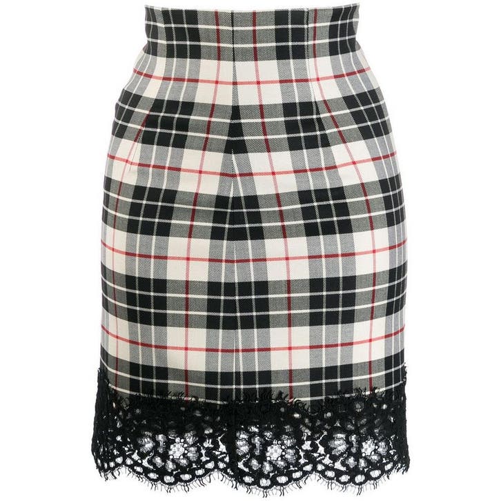 Twinset • korte geruite wollen rok • L (IT46), Kleding | Dames, Rokken, Zwart, Nieuw, Maat 42/44 (L), Verzenden