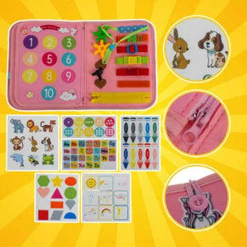 Kruzzel Montessori manipuleerboek roze – educatief sensor., Ophalen of Verzenden, Nieuw