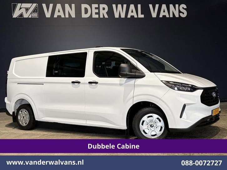 Ford Transit Custom | 2.0 TDCI L2H1 Dubbele Cabine Euro6, Auto's, Gebruikt, Euro 6, Wit, Dealer onderhouden