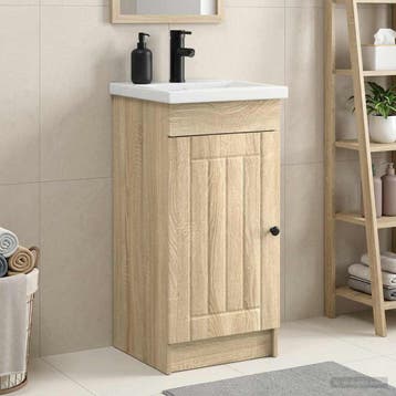 vidaXL Badkamermeubel met Wasbak Sonoma Eiken 42 x 40 x 84,5, Verzenden, Nieuw