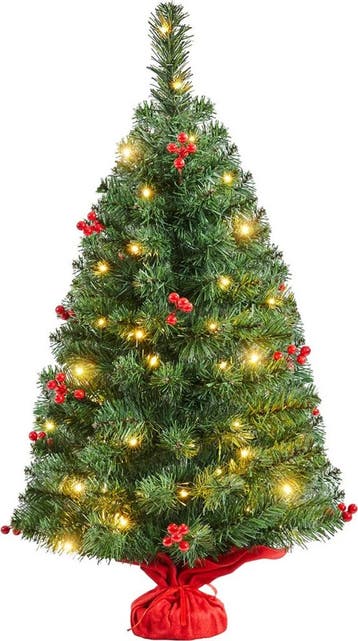 2dekans | Yaheetech Tafelkerstboom Met Verlichting – 48 x 48, Ophalen of Verzenden, Zo goed als nieuw