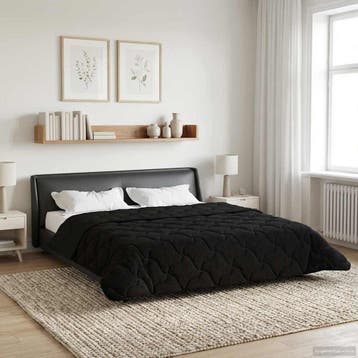 vidaXL Winter Dekbed Zwart 200 x 240 cm Microfiber en Teddy, Verzenden, Nieuw, Zwart