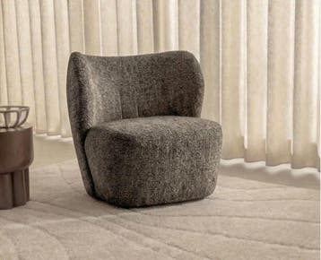 Fauteuil Riley - Antraciet - Japandi - 75x82x80 cm, Ophalen of Verzenden, Nieuw