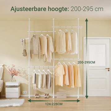 2dekans | SoBuy KLS03-II-W Stevige uitschuifbare, Huis en Inrichting, Kasten | Kledingkasten, Ophalen of Verzenden, Zo goed als nieuw
