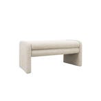 50% Korting: Eetkamerbank Neil bouclé taupe 100 cm, Ophalen, Zo goed als nieuw, Grijs