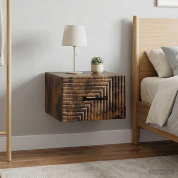 vidaXL Wandbeugel Bedkast 2 st Gerookt eiken 34,5 x 33 x 20, Minder dan 45 cm, Verzenden, Nieuw, Minder dan 55 cm