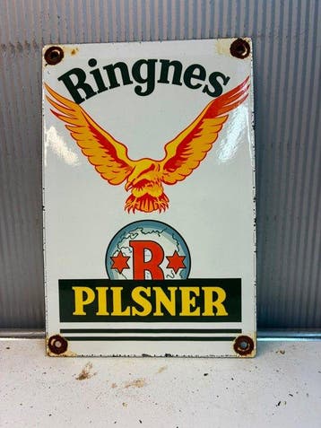 Ringnes Pilsner – Bier Reclame – Emaille Reclamebord -