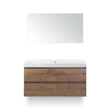 Maxx XL Badmeubelset 120 cm - Tabacco - Wastafel Just Enkel, Ophalen of Verzenden, Nieuw