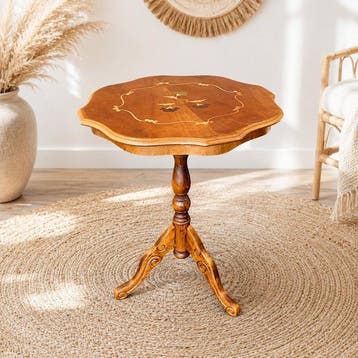 Salontafel - hard hout, intarsie rozenhout, Antiek en Kunst