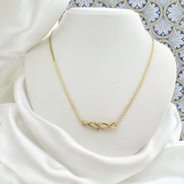 Gouden collier met vaste hanger (Ketting), Ophalen of Verzenden, Gebruikt, Overige kleuren, Goud