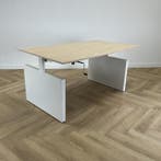Drentea slingerbureau 160x90 cm, wit - ahorn, Huis en Inrichting, Bureaus, Ophalen of Verzenden, Gebruikt