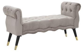 BANKJE PARIJS GRIGIA/GOUD CM 120X40X60, Ophalen of Verzenden, Nieuw
