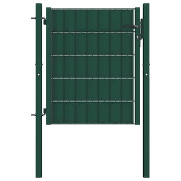 vidaXL Hekpoort PVC en staal 100x100 cm Groen, Tuin en Terras, Tuinpoorten, Verzenden, Nieuw