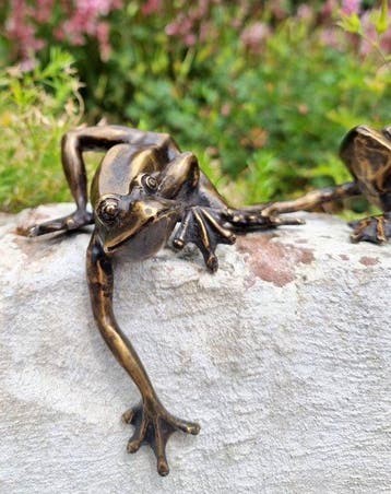 Beeldje - Crawling frogs (2) - Brons