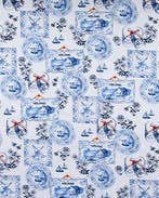 Katoen Delfts Blauw Holland Wit, Nieuw, Wit