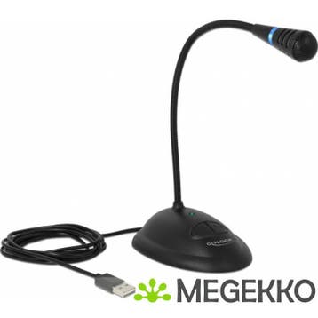Delock 65871 USB Zwanenhalsmicrofoon met voet en mute +, Verzenden, Nieuw