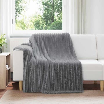 vidaXL Kleden 6 pcs Donkergrijs 200 x 150 cm Fleece, Verzenden, Nieuw, Grijs