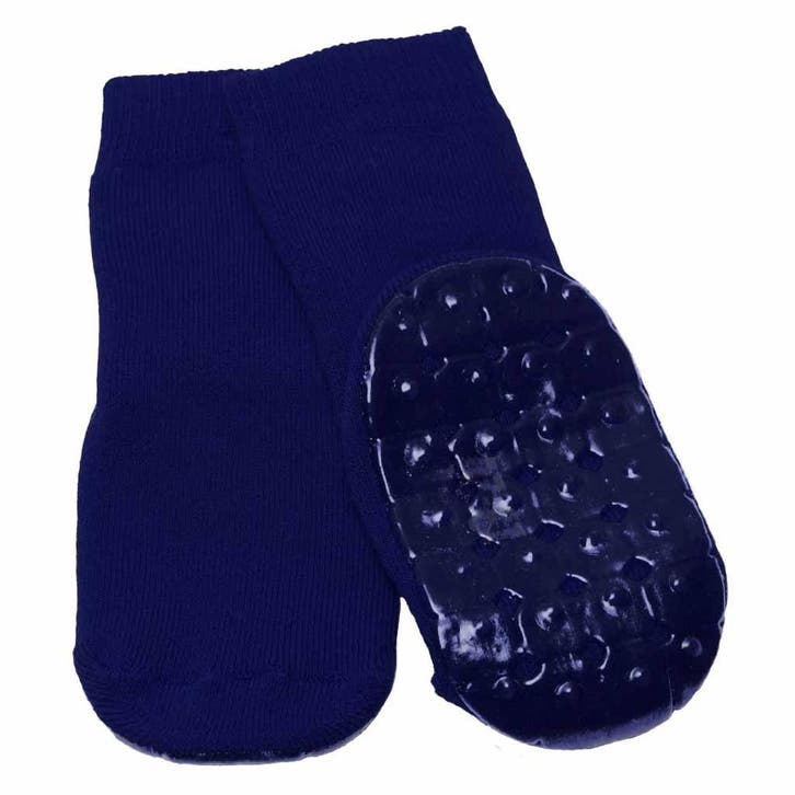 Anti-slip sokken | Kleur: Blauw | Maat: 35 - 38 | Rubberen o, Diversen, Verpleegmiddelen, Ophalen of Verzenden