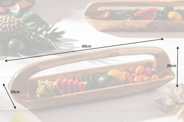Massief houten kom BALI 60cm teakhout met natuurlijke nerf, Huis en Inrichting, Ophalen of Verzenden, Nieuw