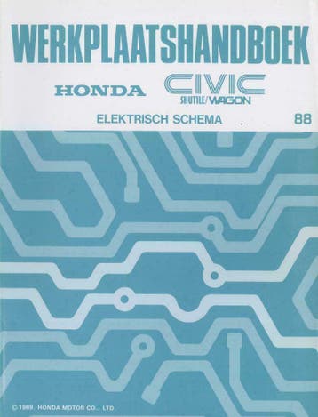 1988 Honda Civic Shuttle / Wagon Elektrisch Schema, Verzenden