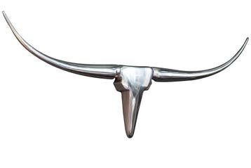 Modern design wanddecoratie BULL L 100cm zilver aluminium, Ophalen of Verzenden, Nieuw