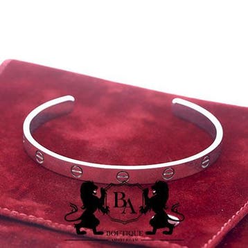 Cartier LOVE Armband Open Cuff 18 Karaat Witgoud Maat 19, Ophalen of Verzenden, Gebruikt, Goud, Goud