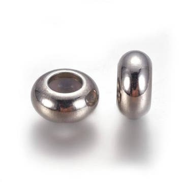 RVS 304 smart bead stopper ca. 8x 4mm gat 3,5mm (rubber g..., Ophalen of Verzenden, Nieuw, Kraal