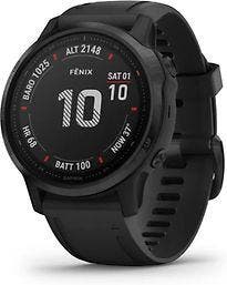 Garmin Fenix 6S Pro 42 mm zwart met een zwarte siliconen, Verzenden, Zo goed als nieuw