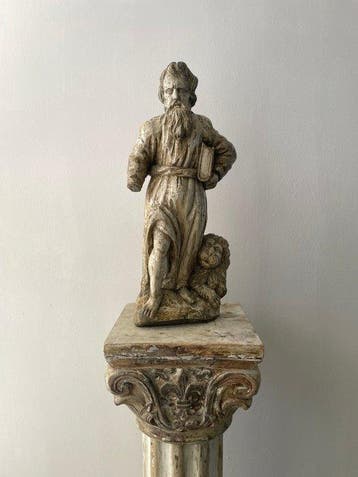 Figuur - Saint Mark the Evangelist - Polychroom hout