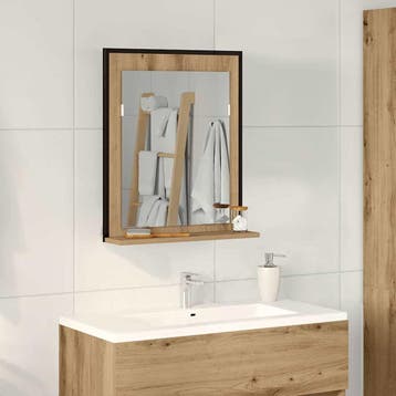 vidaXL Spiegel artisanaal eikenkleurig 50 x 12 x 60 cm, Huis en Inrichting, Tafels | Kaptafels, Verzenden, Nieuw