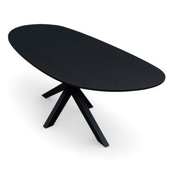 Eettafel Eva Organisch 240x110cm Mango Zwart, Huis en Inrichting, Tafels | Eettafels, Ophalen of Verzenden, Nieuw