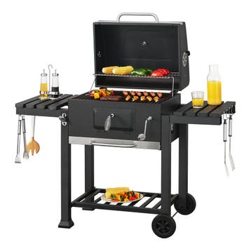 Houtskool BBQ Arnad met deksel 105x135x47,5 cm zwart casa.pr, Verzenden, Nieuw