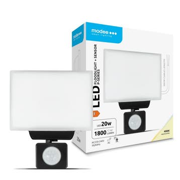 Modee LED Bouwlamp 20W 4000K 1800lm Milky Zwart IP65 | me..., Huis en Inrichting, Ophalen of Verzenden, Nieuw
